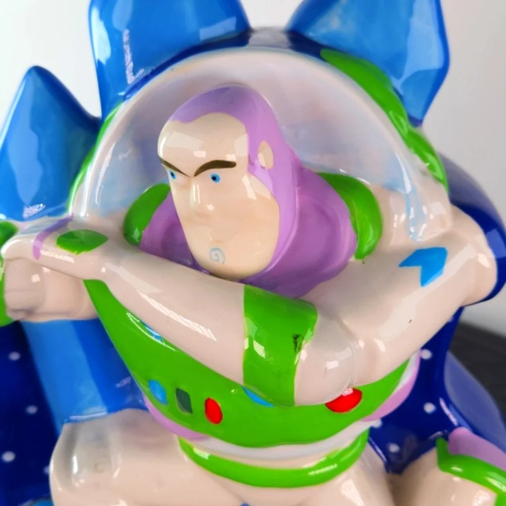 Disney/Pixar BUZZ LIGHTYEAR Ceramic Coin Bank, VTG 90s EUC Toy Story